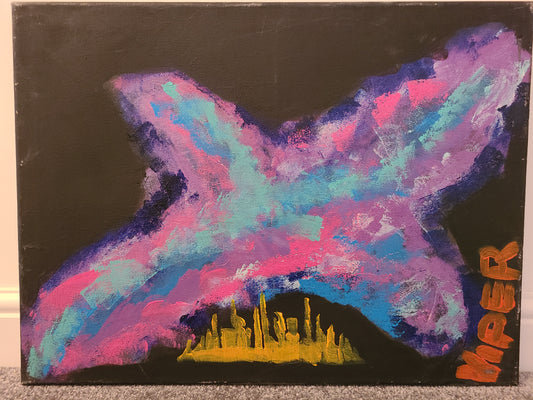 Viper - Viper 24x18" Space Original Oil on Canvas Painting Collection